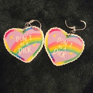 Heart-Shaped Rainbow Earrings